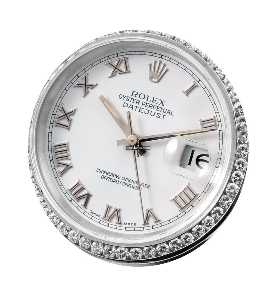 Rolex SS 36mm Datejust White Roman Custo...