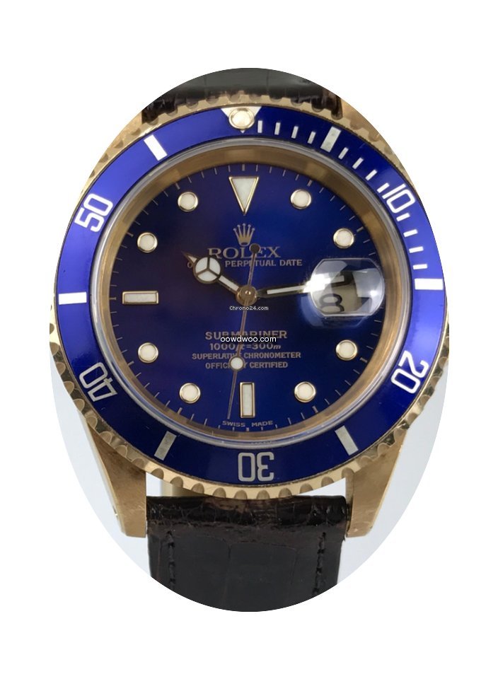 Rolex Submariner Oro/Pelle Ref:16618...
