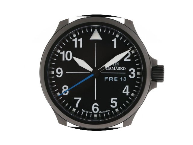 Damasko DA38 Black Stahl Automatik Leder...