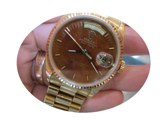 Rolex DayDate 18038 Mahogany Burled Wood...