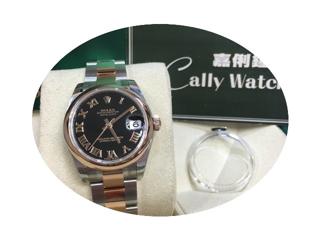 Rolex 178241 31mm Datejust Black Roman D...