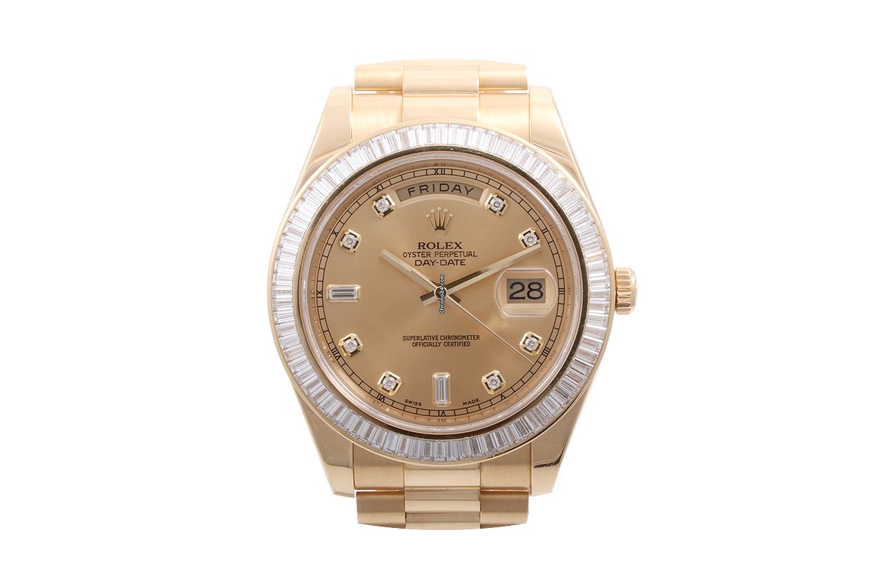 Rolex 41mm Day-Date 18k YG Factory Diamo...