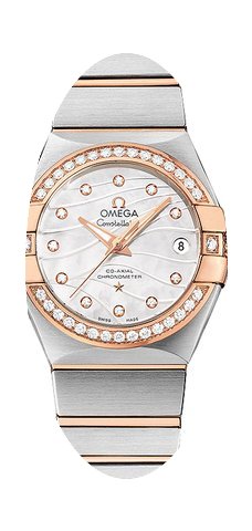 Omega Constellation Co-Axial White Moth-...