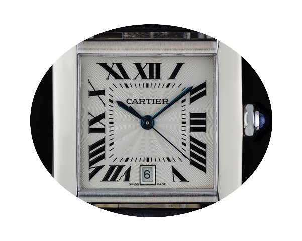 Cartier 18k White Gold Silver Dial Tank ...