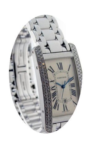 Cartier Tank Americaine 18k White Gold &...