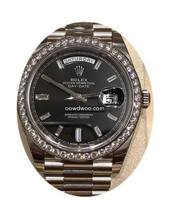 Rolex 228349RBR Day-Date 40 Baguettes Bl...