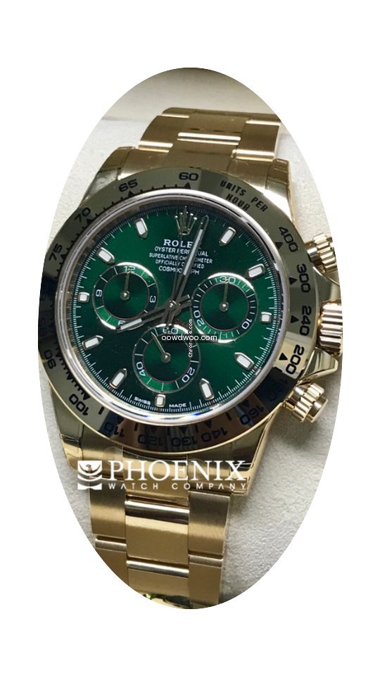 Rolex Daytona Yellow Gold Green Dial...