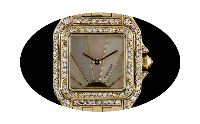 Cartier 18k Y/G Mother of Pearl Sun Dial...