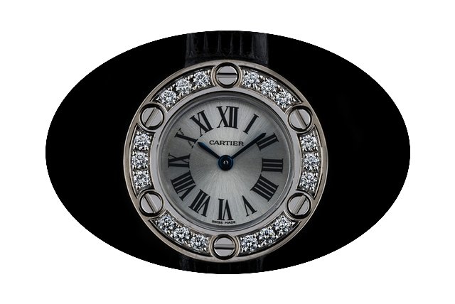 Cartier 18k W/G Silver Dial Diamond Set ...