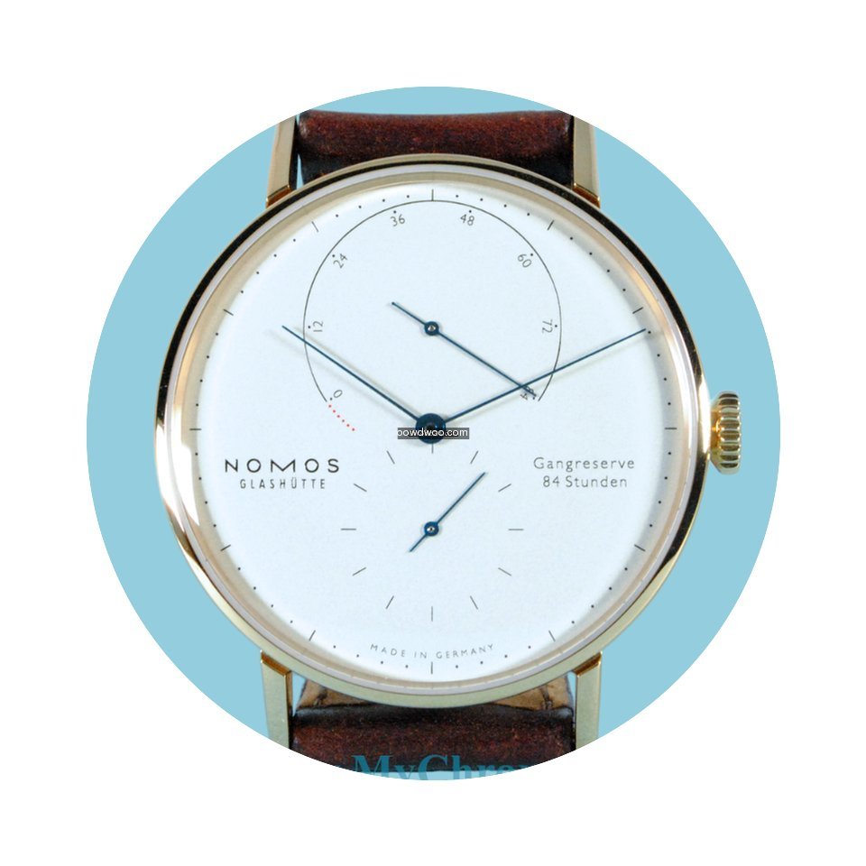 Nomos Lambda 39 Roségold gebläute Zeig...