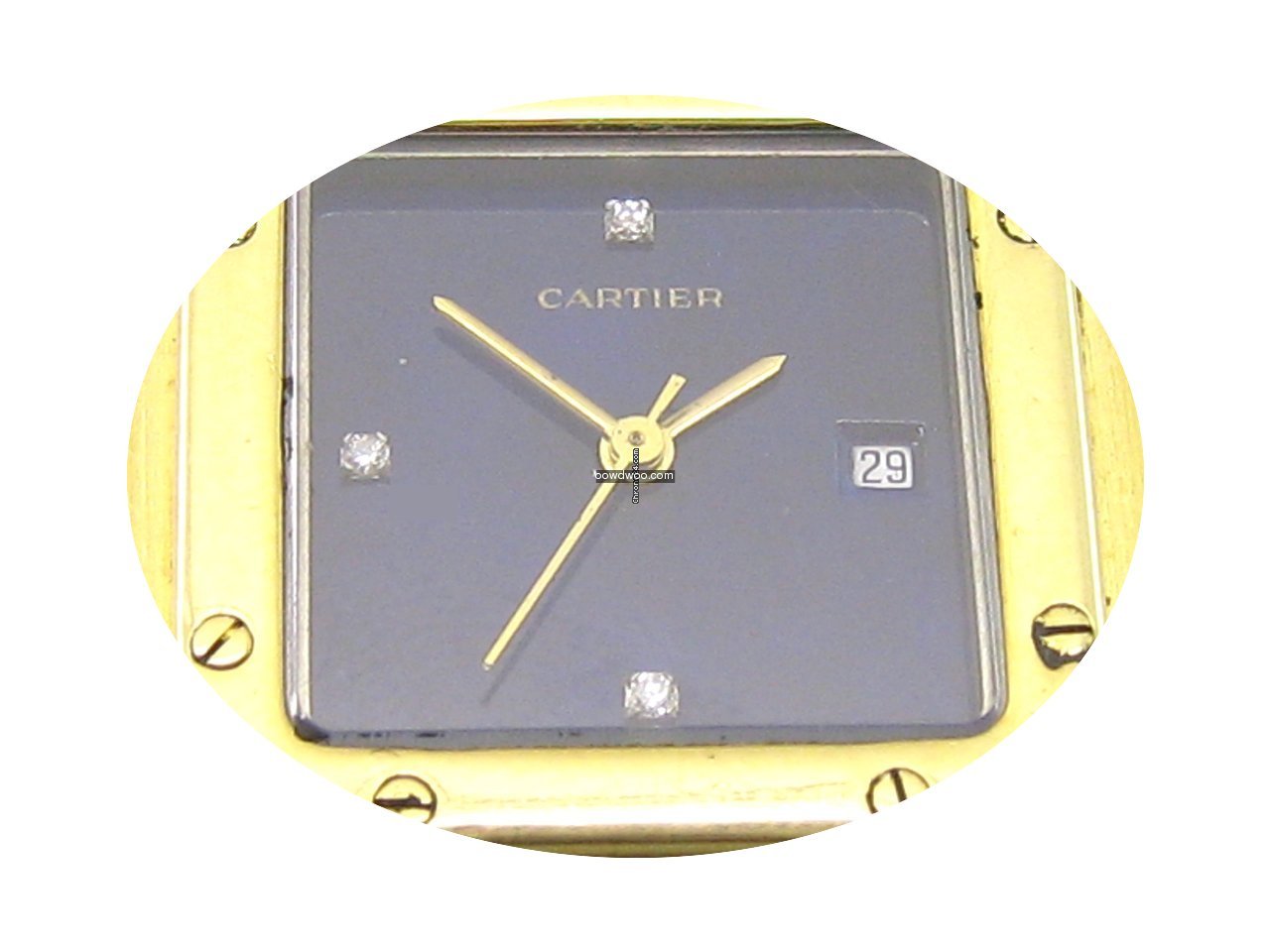 Cartier Santos Automatic 18ct Gold Lapis...