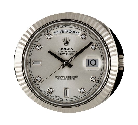 Rolex 18k White Gold O/P Silver Dia Dial...