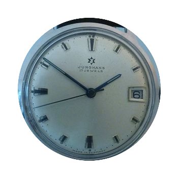 Junghans vintage mechanical steel date c...