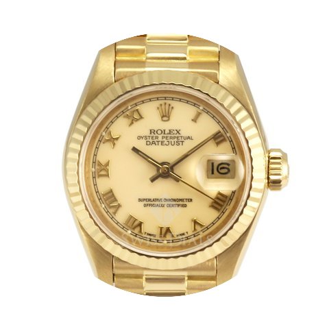 Rolex Datejust Yellow Gold Cream Roman N...