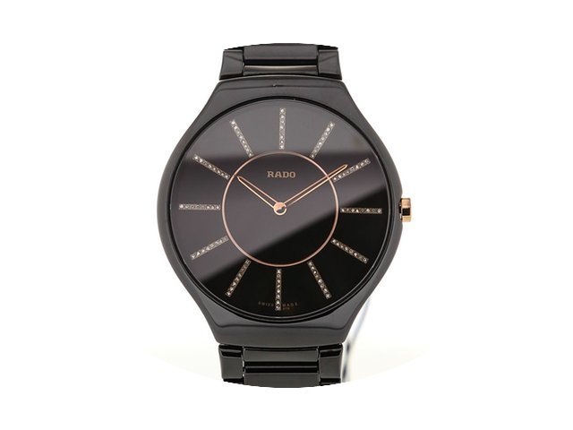 Rado True Thinline 39 Black Ladies Quart...