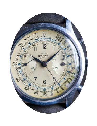 Tavannes Vintage Clamshell Chronograph...