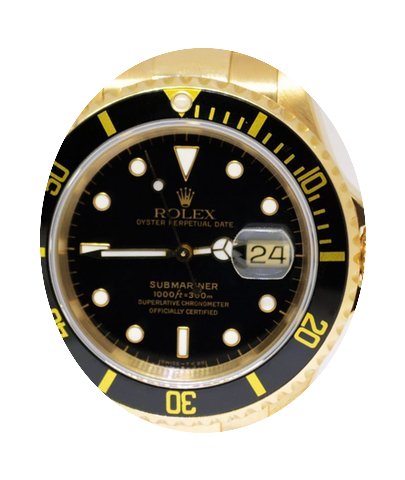 Rolex Submariner 18k Yellow Gold Mens Di...