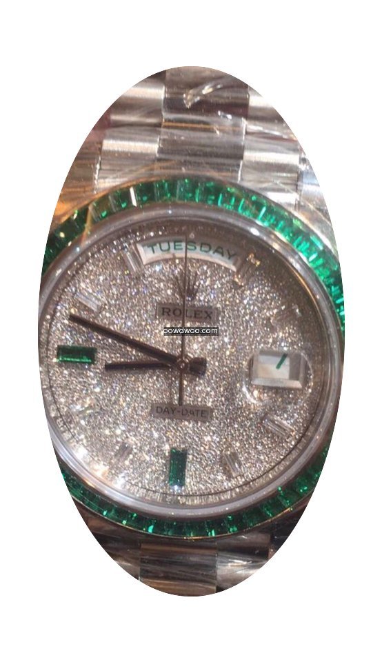 Rolex 228396TEM Day-Date Platinum Emeral...