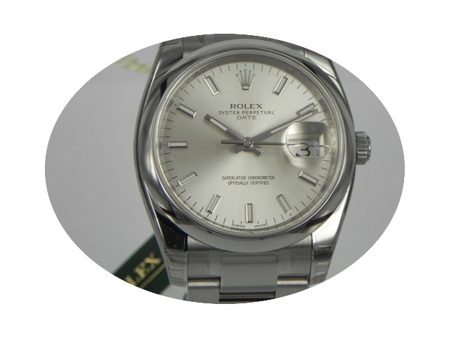 Rolex DATE 34MM SILVER INDEX DIAL...