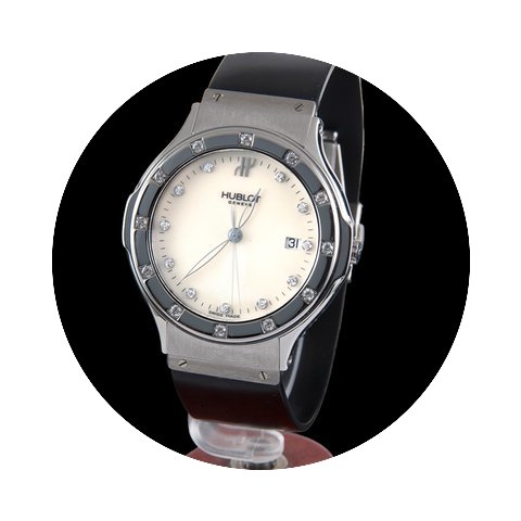 Hublot classic steel and diamnods men si...