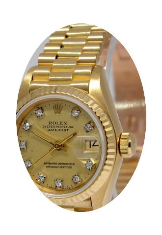 Rolex Ladies Datejust President 18k Yell...