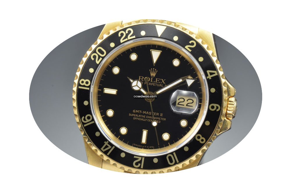 Rolex GMT-Master II 18K Yellow Gold Blac...