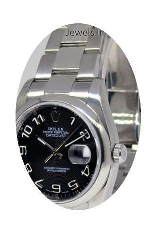 Rolex Mens Datejust Steel Black Concentr...