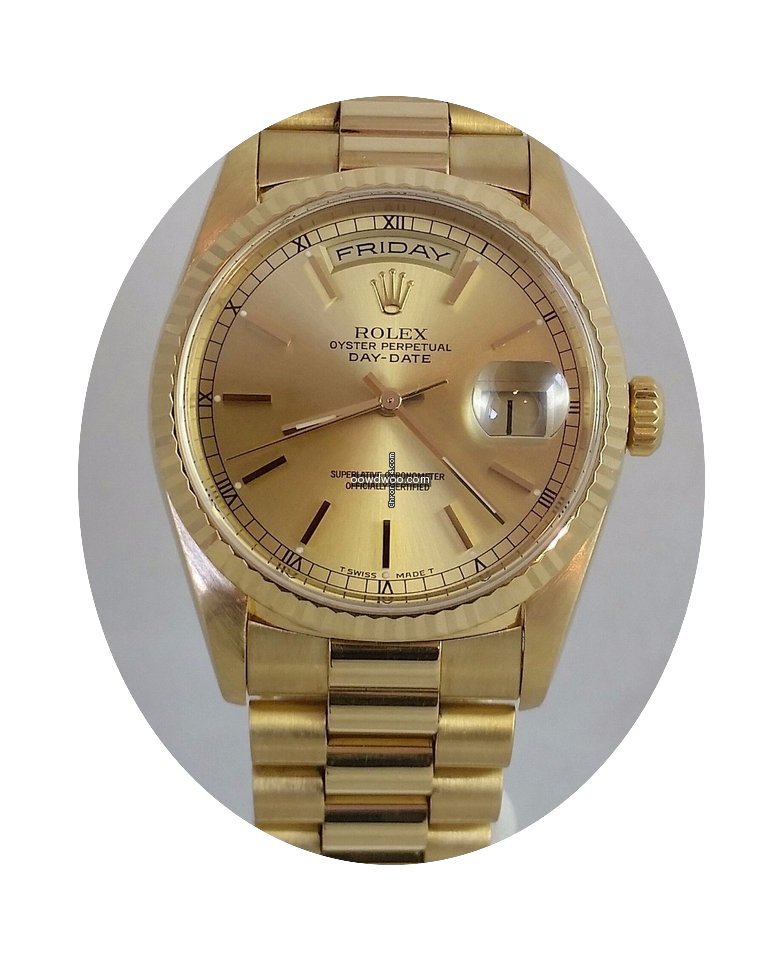 Rolex President Day Date Mens 18k Gold C...