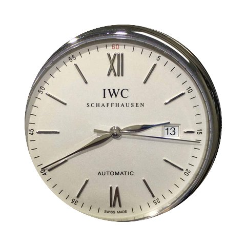 IWC Portofino 3565 Silver Dial Black Lea...
