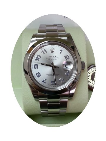 Rolex Datejust II Rhodium Blue Arabic Di...