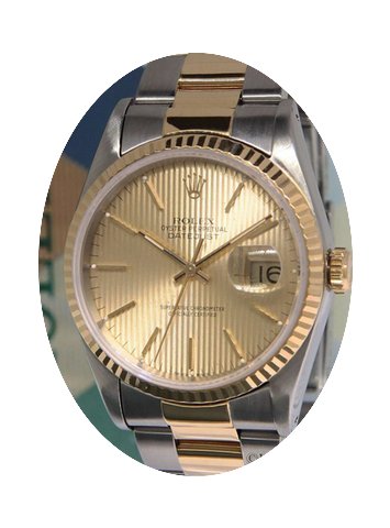 Rolex Datejust 18k Yellow Gold Steel Cha...