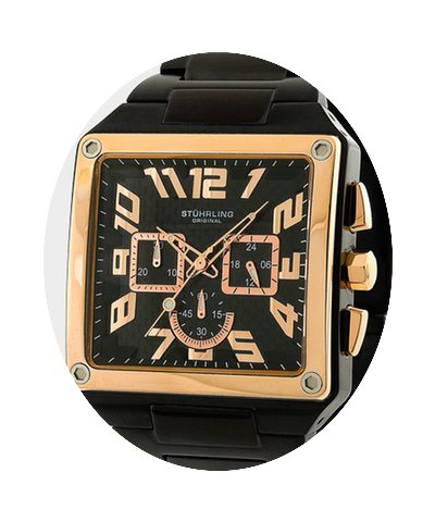 Stuhrling Officer Chronograph Steel Men'...