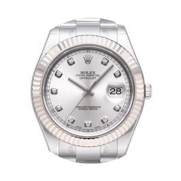 Rolex 116334 silver Diamond dial white g...