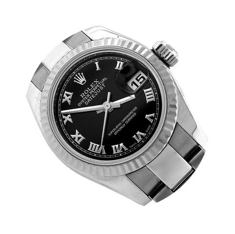 Rolex DateJust Stainless 18K Gold Black ...