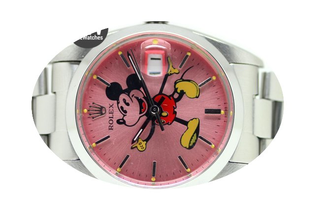 Rolex Date Mickey Mouse Pink (Aftermarke...