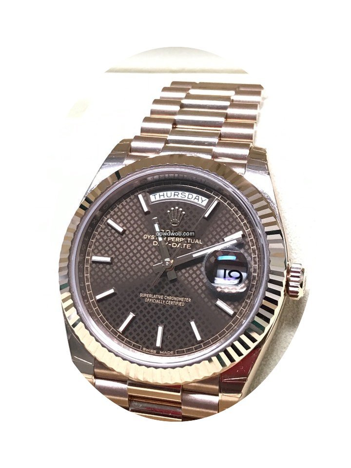 Rolex Day Date 228235 Choco Diagonal Ind...