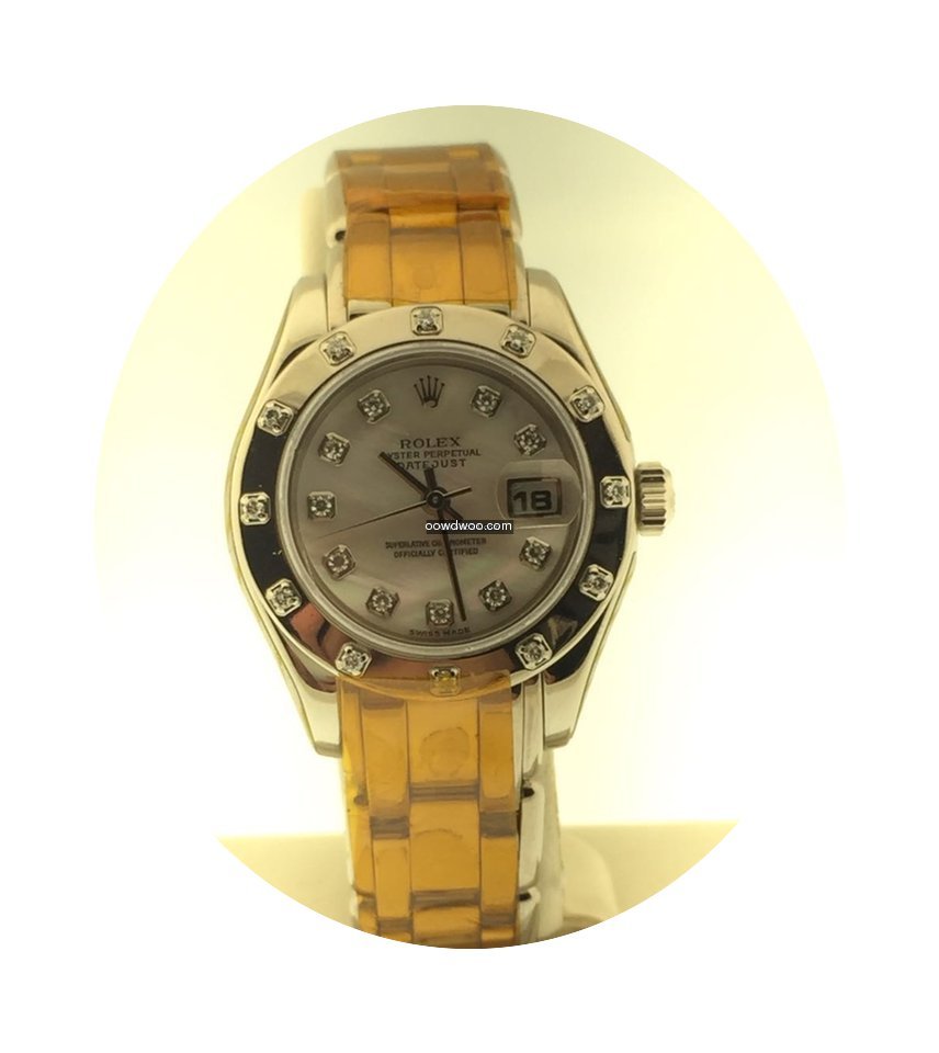 Rolex LADIES PEARLMASTER WHITE GOLD & DI...