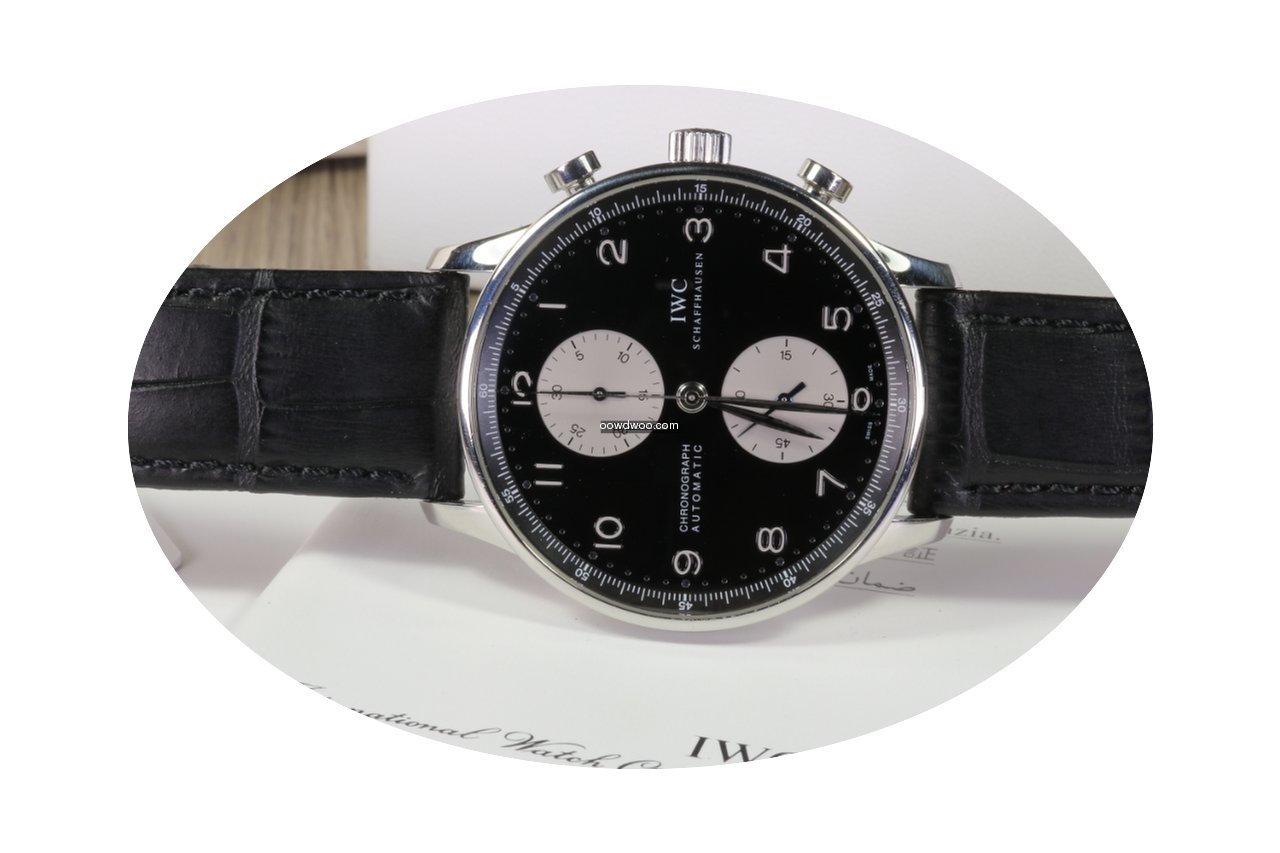 IWC PORTOGHESE CHRONO 3714 PANDA DIAL FU...
