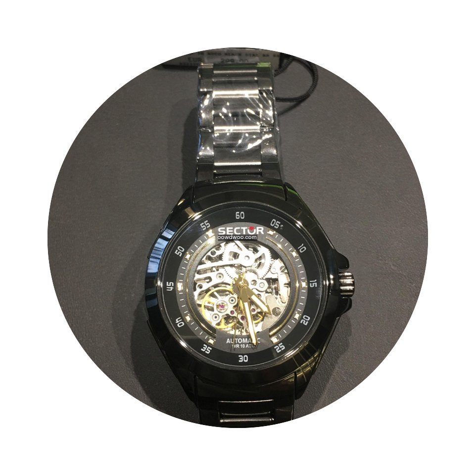 Sector 720 44mm 3H auto black dial br ss...