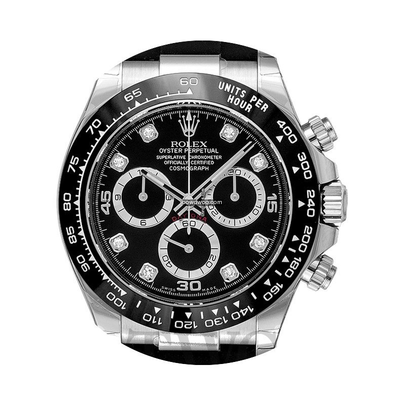 Rolex Daytona Black 18k White Gold Dia 4...