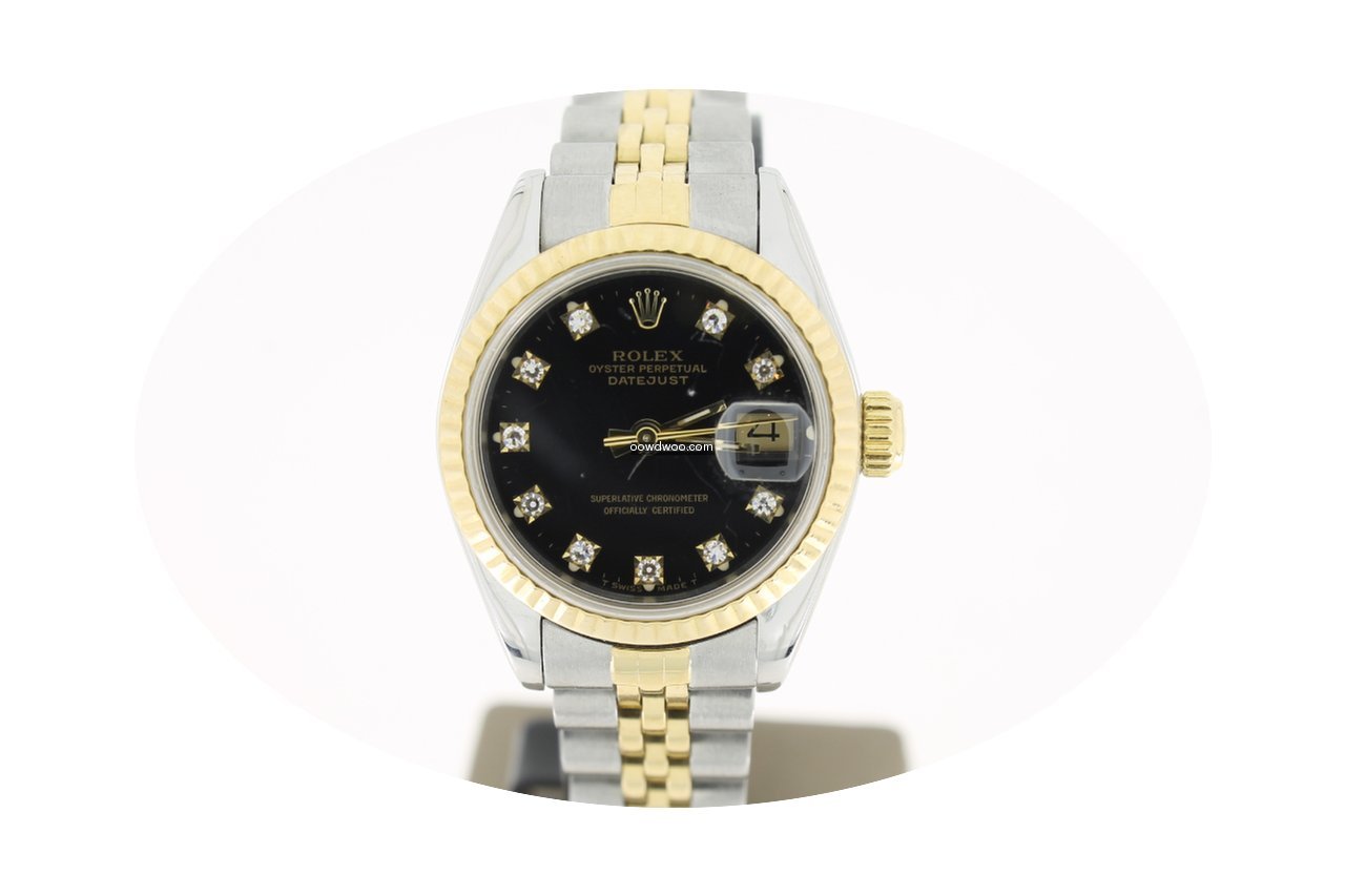 Rolex Datejust 26mm Steel/Gold BlackDiam...