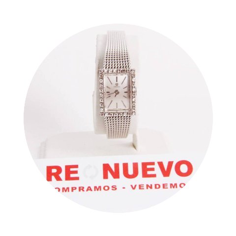 Omega de oro blanco 18K con diamantes...