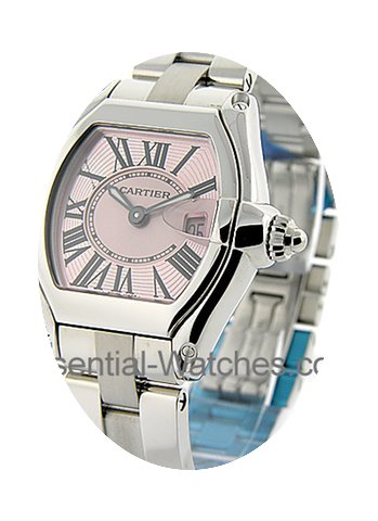 Cartier Ladys Roadster in Steel with Pnk...