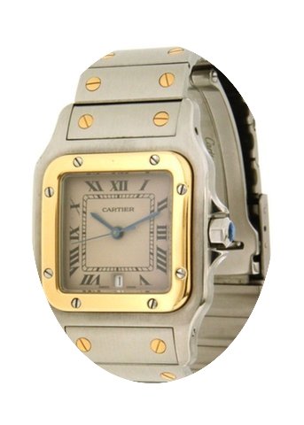 Cartier Santos 1566, Qaurtz Yellow Gold-...