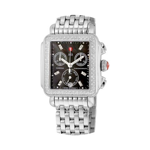 Michele Signature Deco Black Dial Diamon...
