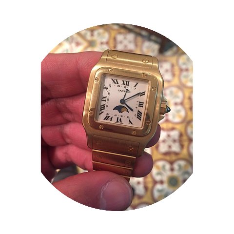 Cartier Santos Galbee Moonphase Gold...