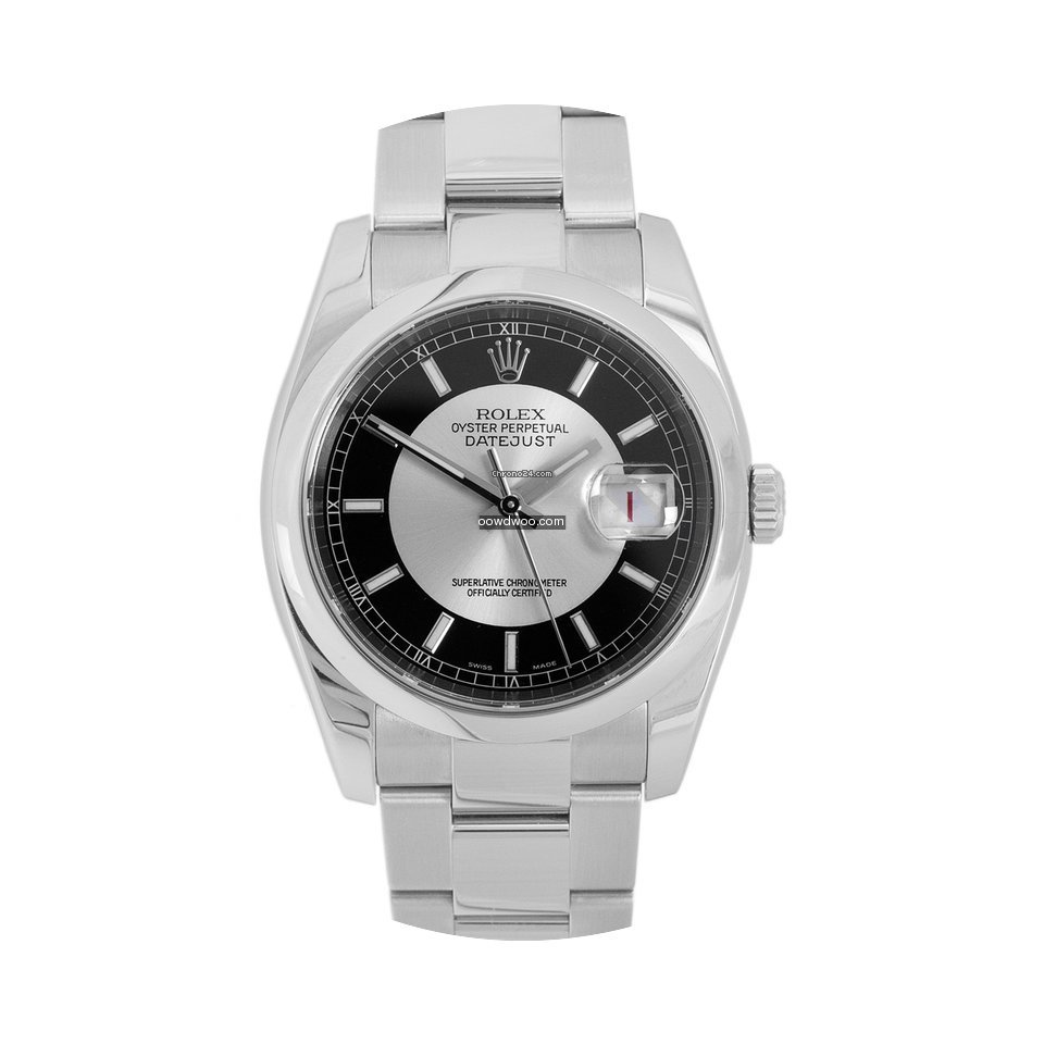 Rolex Stainless Steel Black & Silver Dia...