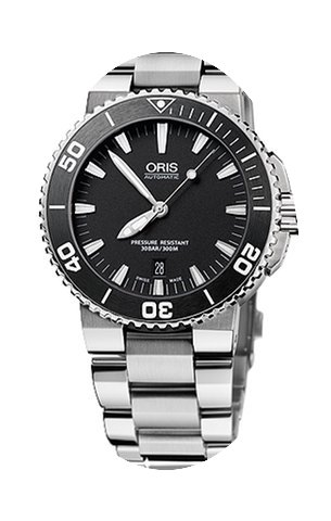 Oris Aquis Date; Schwarz mit Stahlband;N...