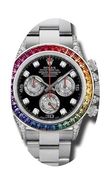 Rolex 18KT White Gold Aftermarket Rainbo...