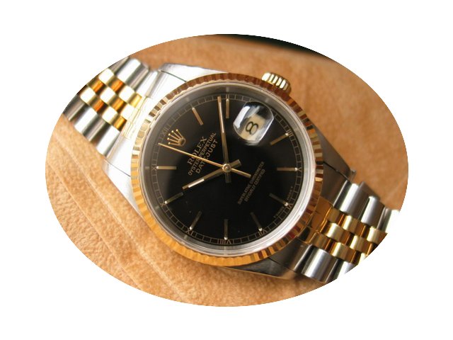 Rolex Datejust Gold/Steel Black Dial...